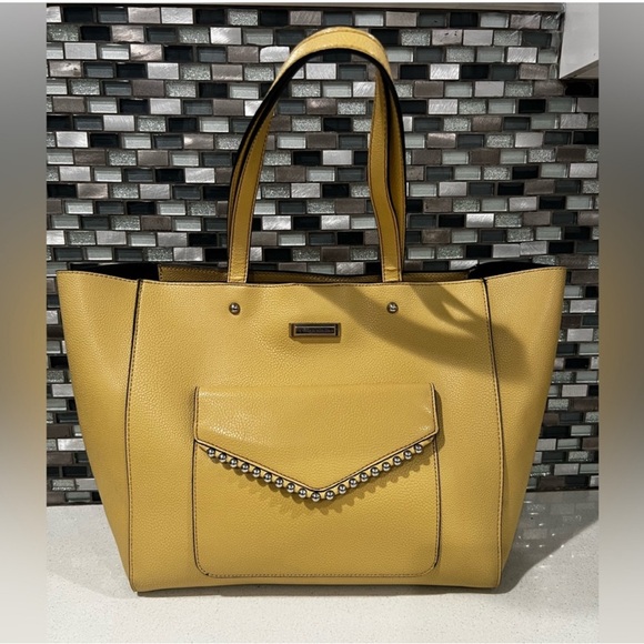 TAHARI Handbags - Tahari Yellow Tote with Chain Detail and Structured Design